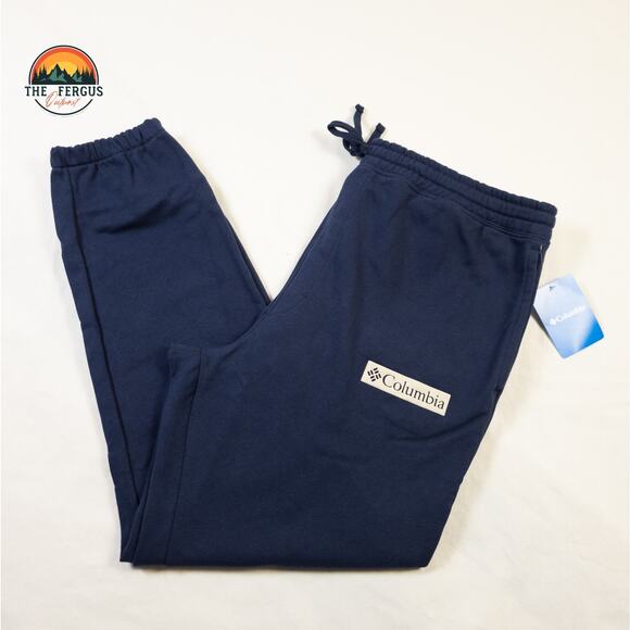 NWT Columbia Tapered Leg Sweatpants Navy White Collegiate Stretch Men Sz 1X/XXL - Picture 2 of 10